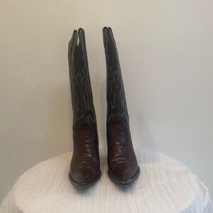 Black Leather Western Boots